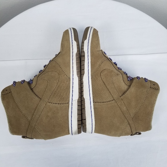 Nike Sky High Athleisure Streetwear Hidden Wedge Brown Suede Sneakers Size 8.5 - Picture 8 of 12